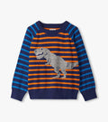 Dino Mixed Striped Raglan Sweater