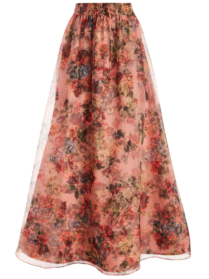 DIXIE ANKLE LENGTH GOWN SKIRT - CLOUD DANCER ROSE TAN