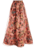 DIXIE ANKLE LENGTH GOWN SKIRT - CLOUD DANCER ROSE TAN