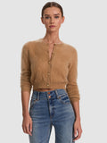 DOLLIE BRUSHED CASHMERE CARDIGAN - LIGHT PRALINE