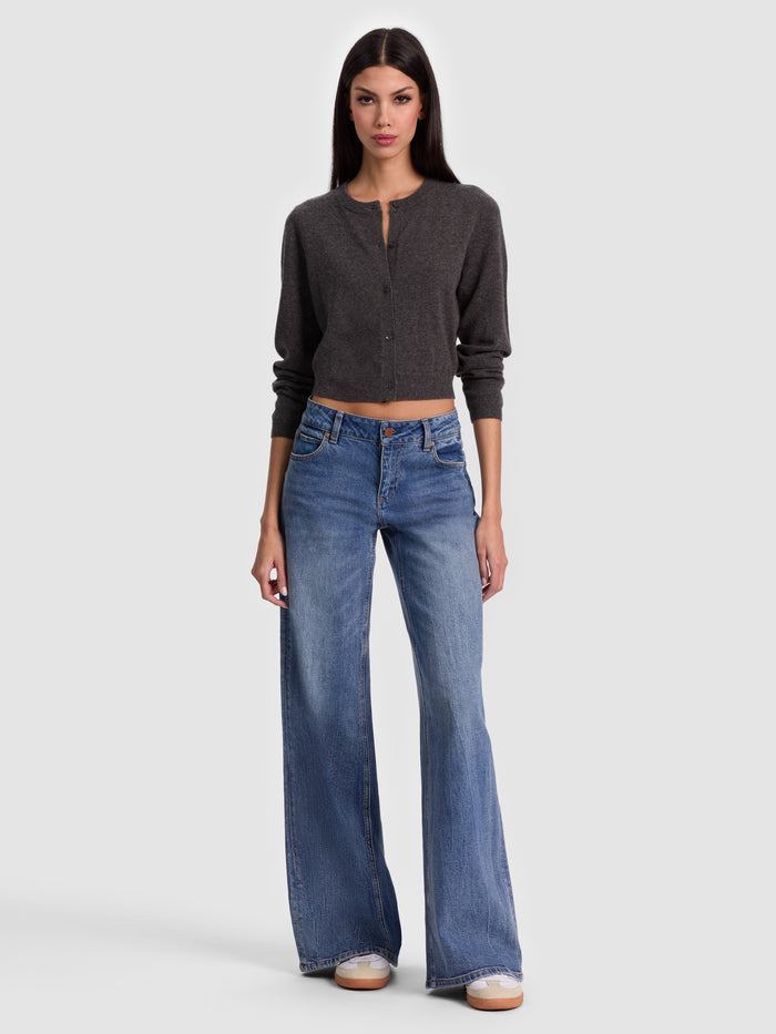 DOLLIE CASHMERE CARDIGAN - CHARCOAL HEATHER