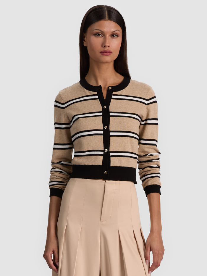 DOLLIE STRIPED CARDIGAN - BEACH DAY STRIPE SM