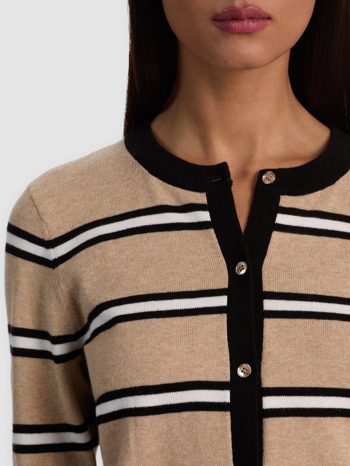 DOLLIE STRIPED CARDIGAN - BEACH DAY STRIPE SM
