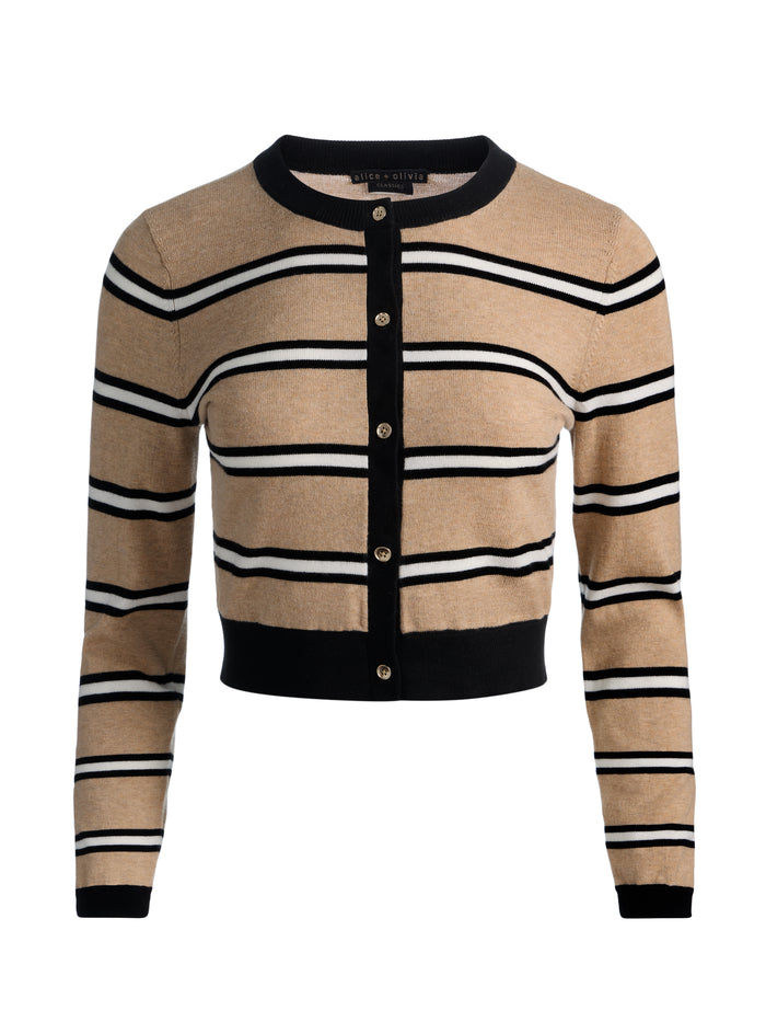 DOLLIE STRIPED CARDIGAN - BEACH DAY STRIPE SM