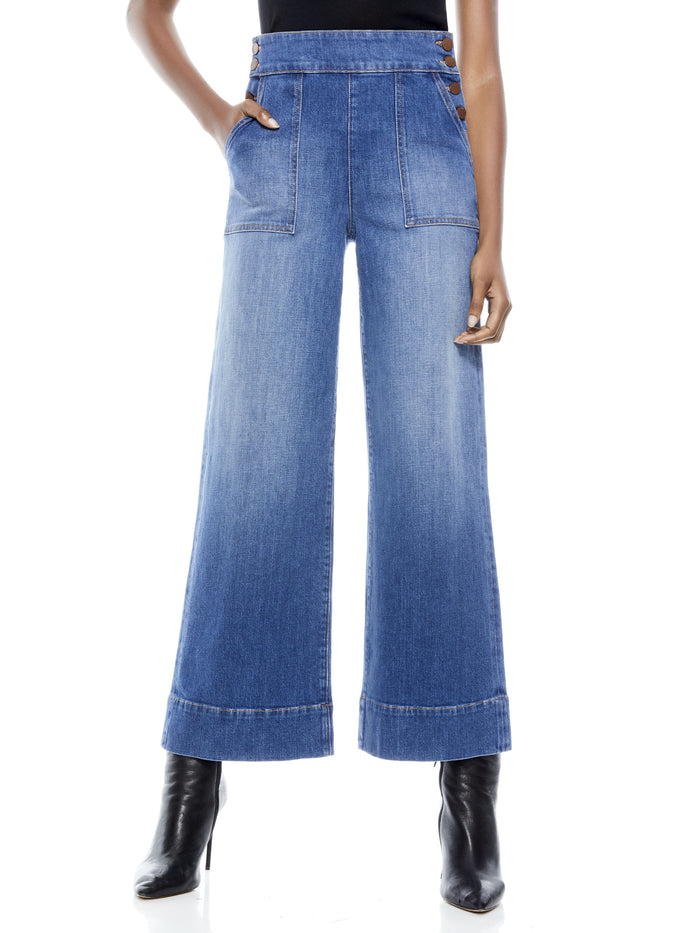 DONALD HIGH RISE WIDE LEG JEAN - OFF THE CUFF