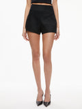 DONALD LINEN HIGH WAISTED SHORT - BLACK