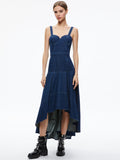 DONELLA DENIM HIGH LOW DRESS - LOVE TRAIN