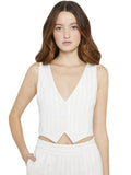 DONNA CROPPED VEST - WHITE/BLACK