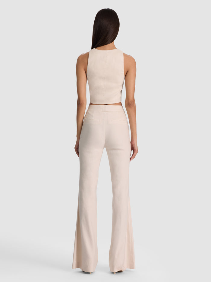 DONNA LINEN VEST - OATMEAL