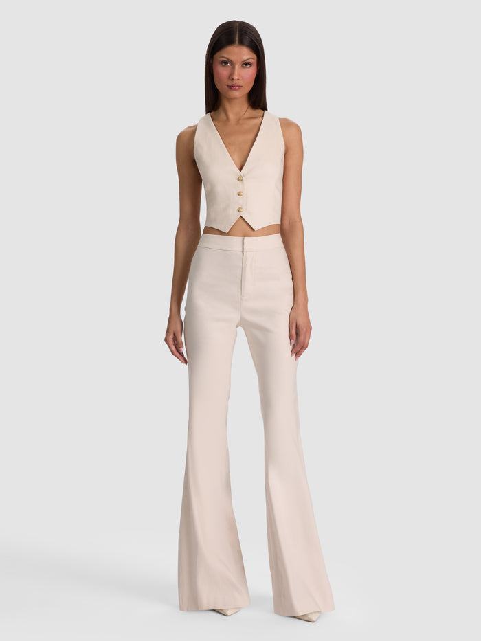 DONNA LINEN VEST - OATMEAL