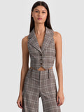 DONNA VEST - BLACK/OFF WHITE/DARK CHOCOLATE