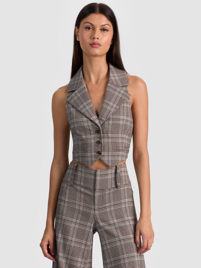DONNA VEST - BLACK/OFF WHITE/DARK CHOCOLATE