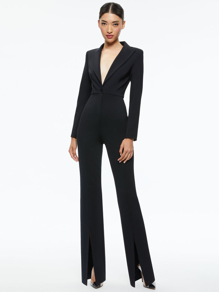 DONOVAN BLAZER FITTED JUMPSUIT - BLACK