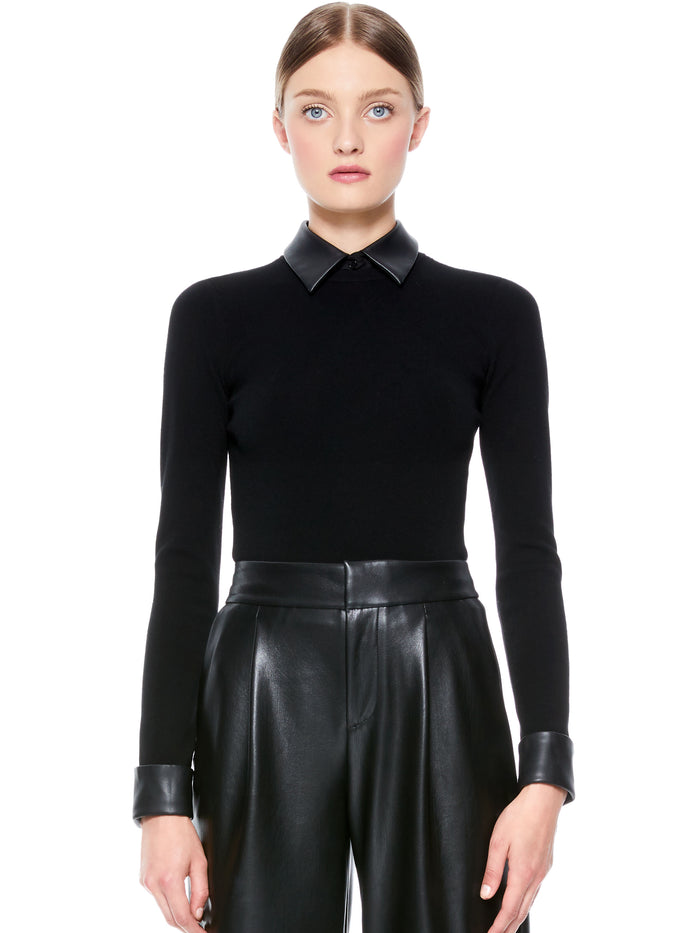 DORY PULLOVER WITH REMOVABLE COLLAR - BLK/BLK