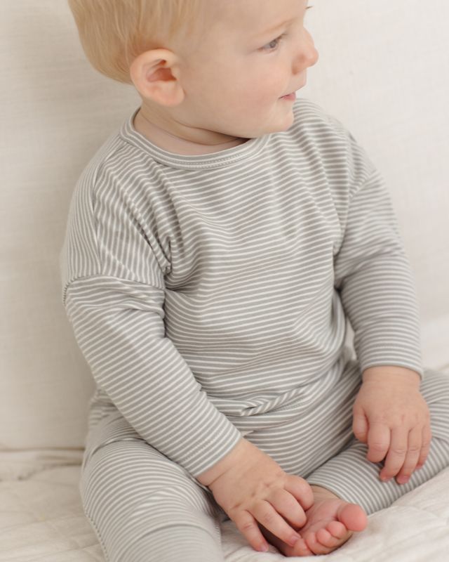 Drawstring Pant Sage Micro Stripe