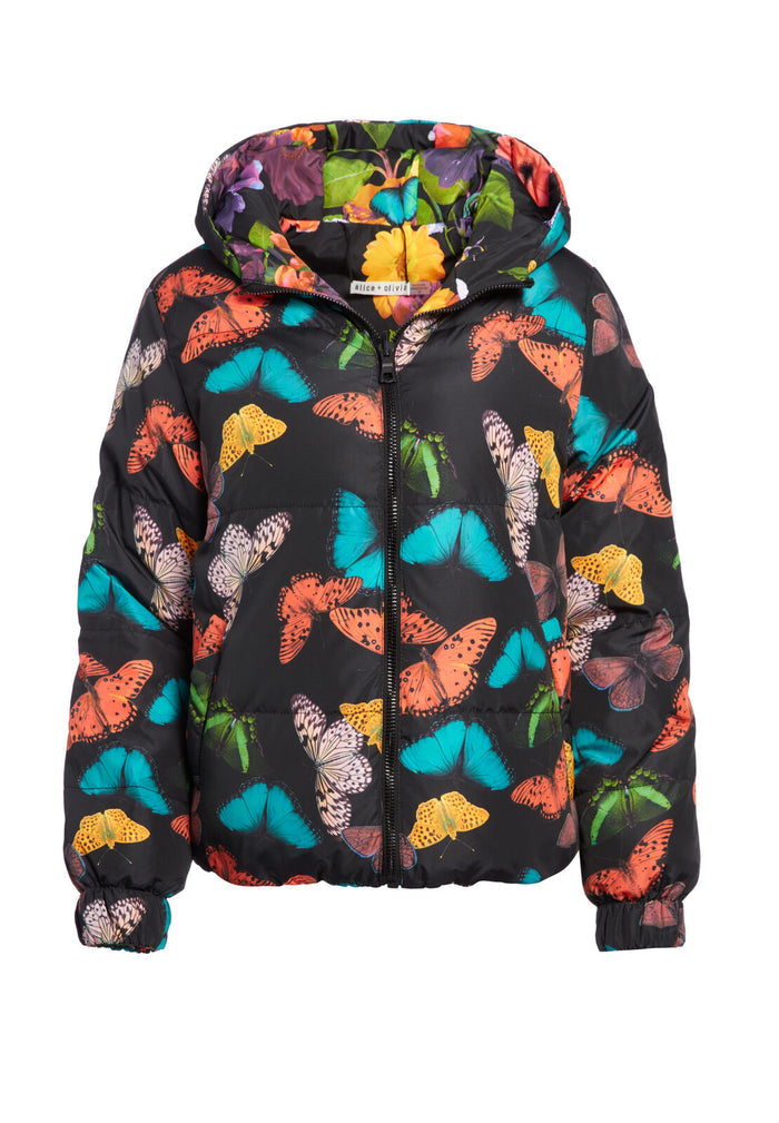 DURHAM REVERSIBLE BUTTERFLY PUFFER - BUTTERFLIES/COMBO