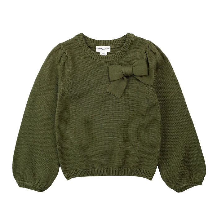 Dusty Green Bow Sweater