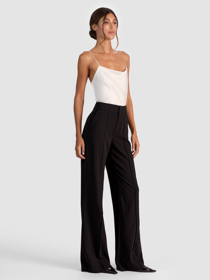 DYLAN HIGH WAISTED WIDE LEG PANT - BLACK