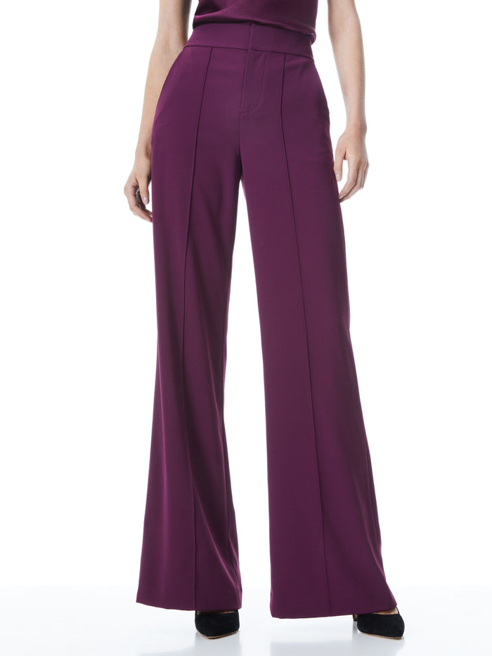 DYLAN HIGH WAISTED WIDE LEG PANT - BOYSENBERRY