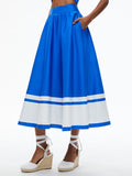 EARLA HIGH WAISTED MIDI SKIRT - BEYOND STRIPE