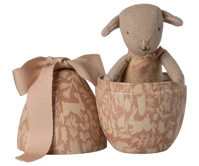 Easter Egg with Micro Lamb, Small- Powder