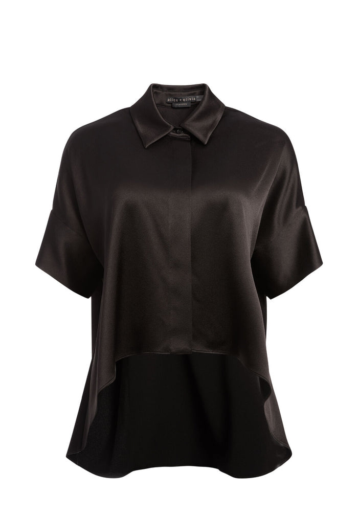 EDYTH DRAPEY BUTTON DOWN - BLACK