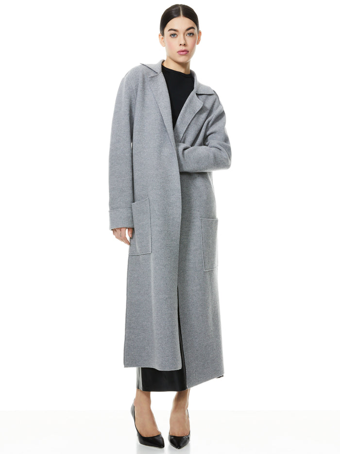 ELEANOR LONG SWEATER BLAZER - MEDIUM HEATHER GREY