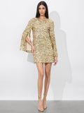 ELEONORA MINI DRESS - CHAMPAGNE/PALE GOLD