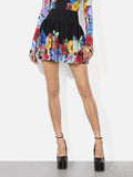ELLA MINI SKIRT - GARDEN BRUNCH BLACK