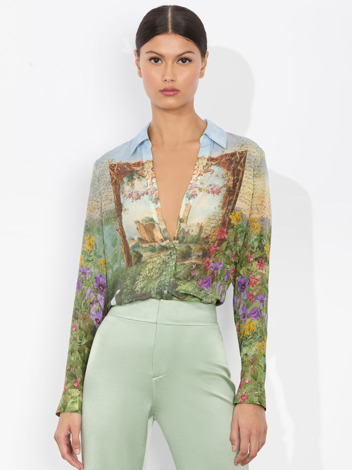 ELOISE BUTTON DOWN BLOUSE - DUSK TO DAWN