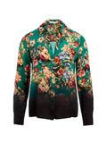 ELOISE BUTTON DOWN - CLOUD DANCER DARK TEAL MULTI