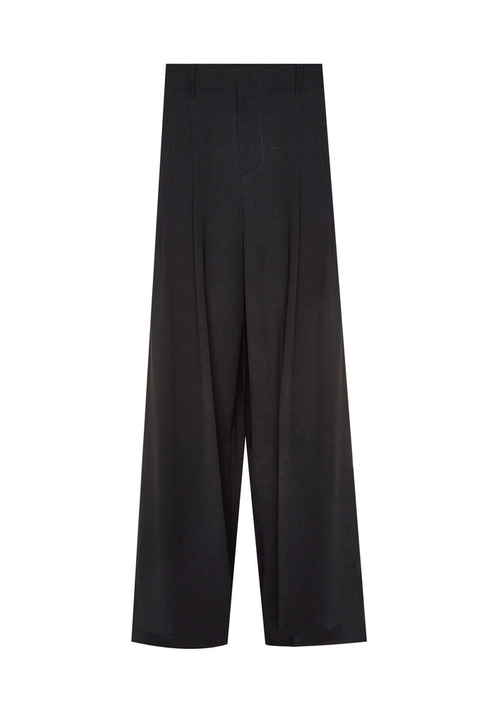 ELOISE STRGHT WIDE LEG TROUSER - BLACK