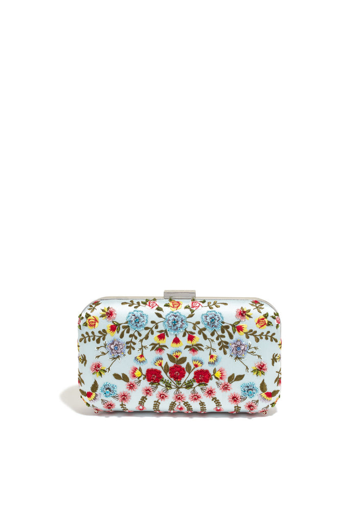 EMBELLISHED SHIRLEY CLUTCH - POWDER BLUE