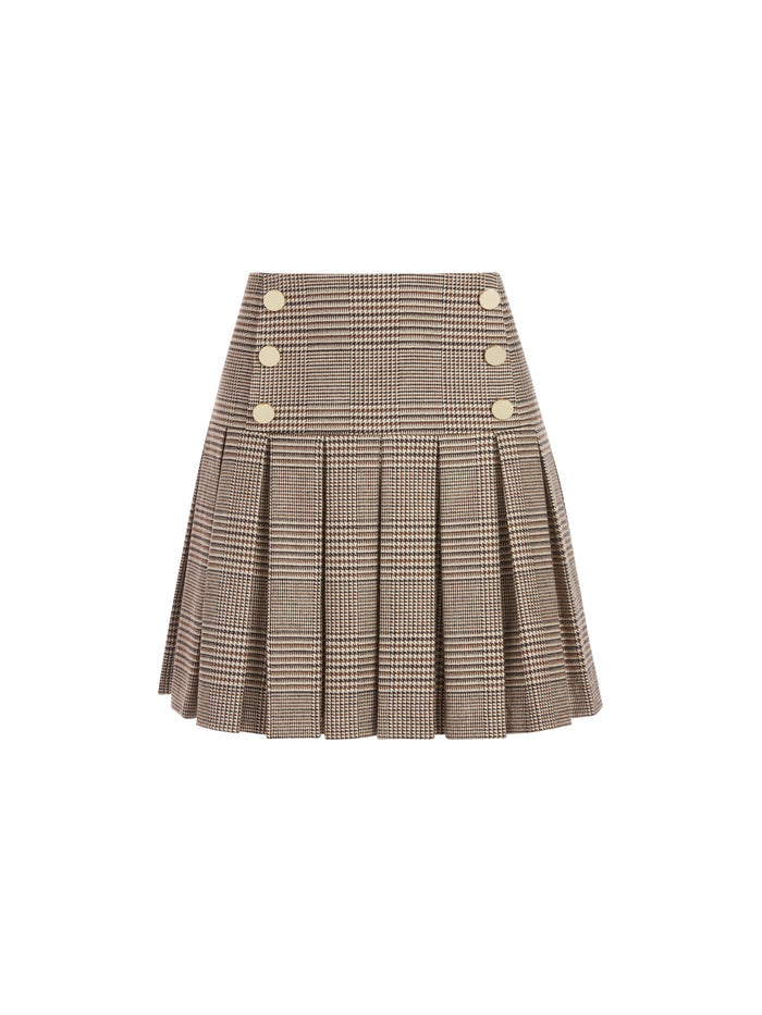 EMILIE PLEATED MINI SKIRT - AFTERGLOW PLAID