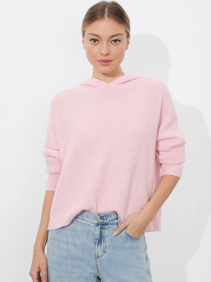 EMMANUELLE CASHMERE HOODIE - SHELL PINK