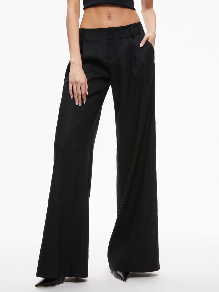 ERIC LOW RISE LINEN TROUSER - BLACK