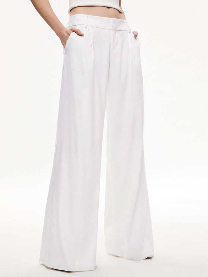 ERIC LOW RISE LINEN TROUSER - WHITE
