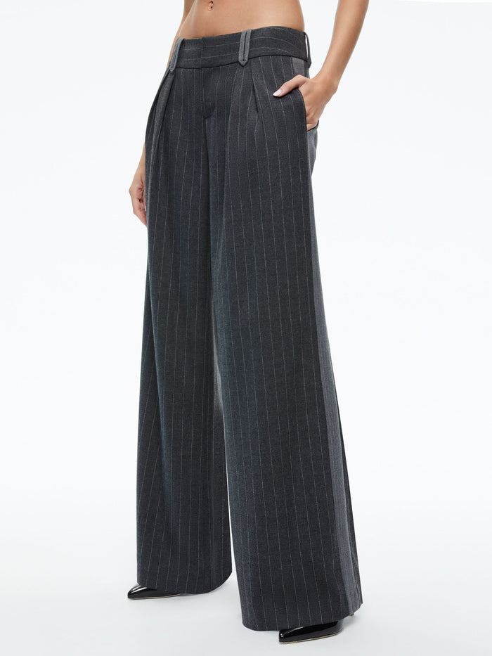 ERIC LOW RISE TROUSER - CHARCOAL PINSTRIPE