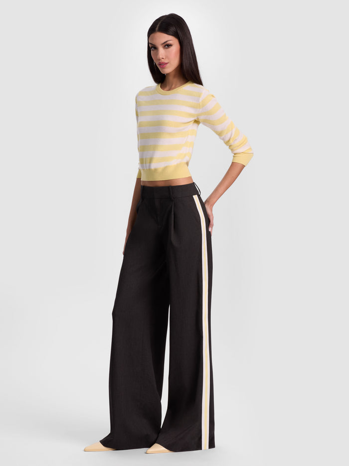 ERIC PANT WITH SIDE STRIPE - CHARCOAL/BUTTER