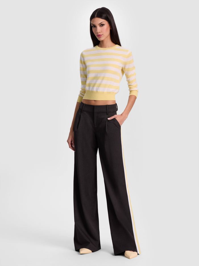 ERIC PANT WITH SIDE STRIPE - CHARCOAL/BUTTER