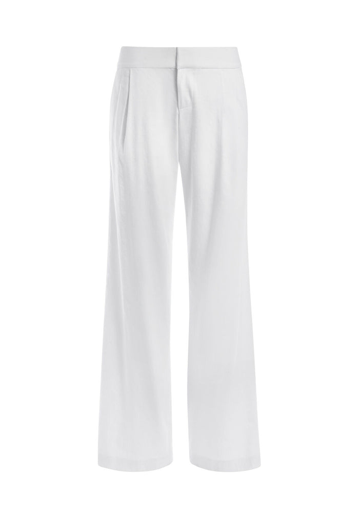 ERIC WIDE LEG LINEN PANT - WHITE