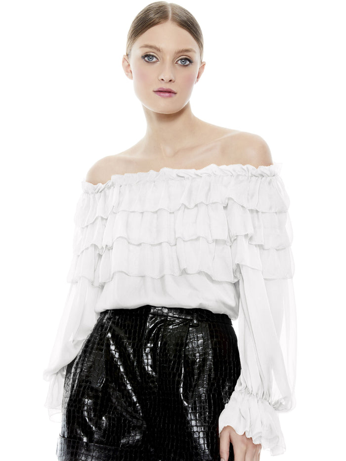 ERSA OFF THE SHOULDER BLOUSE - OFF WHITE