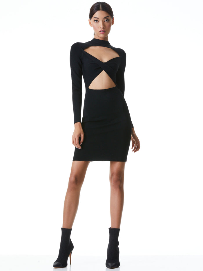 ESTELLE TWO WAY MINI DRESS - BLACK