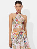 EVELINA CROP TOP - OFF WHITE/MULTI