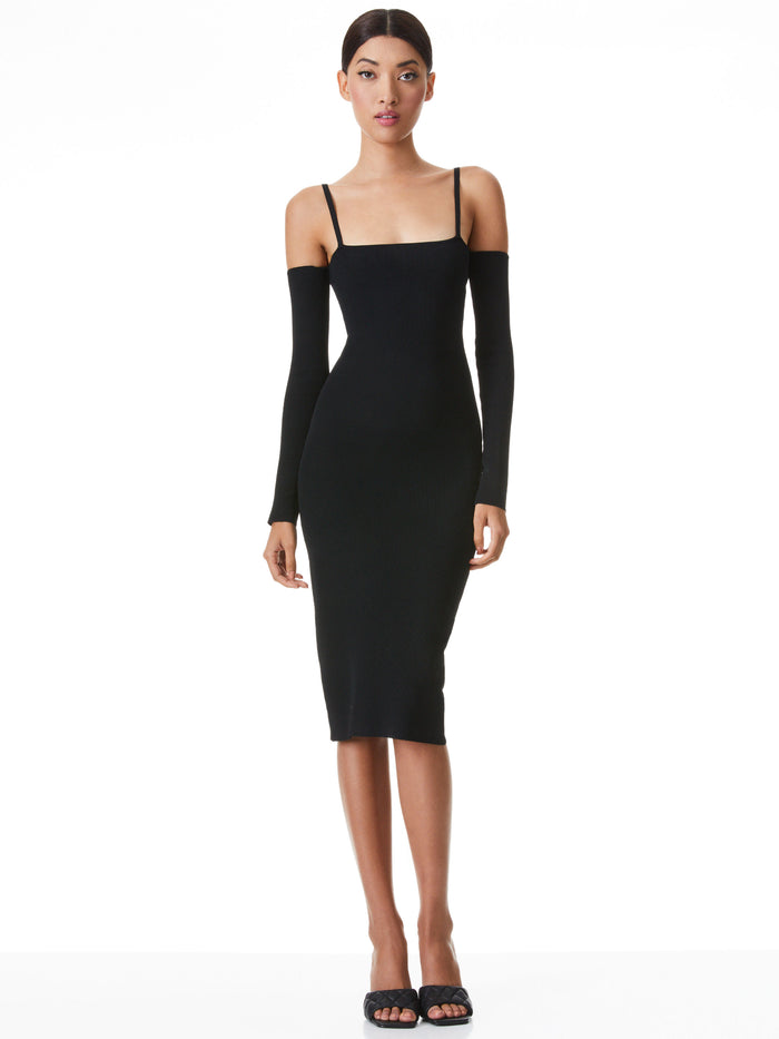 EVIA FITTED SPAGHETTI STRAP DRESS - SOFT WHITE MULTI