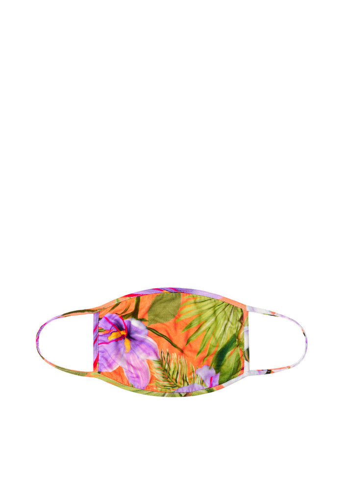 FACE MASK - FLORAL PALM CORAL/MULTI