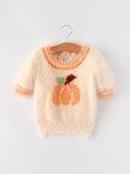 Fall Pumpkin Orange Girls Pullover Sweater