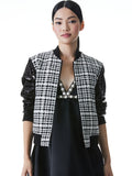 FELISA SEQUIN BOMBER JACKET - BLACK/WHITE