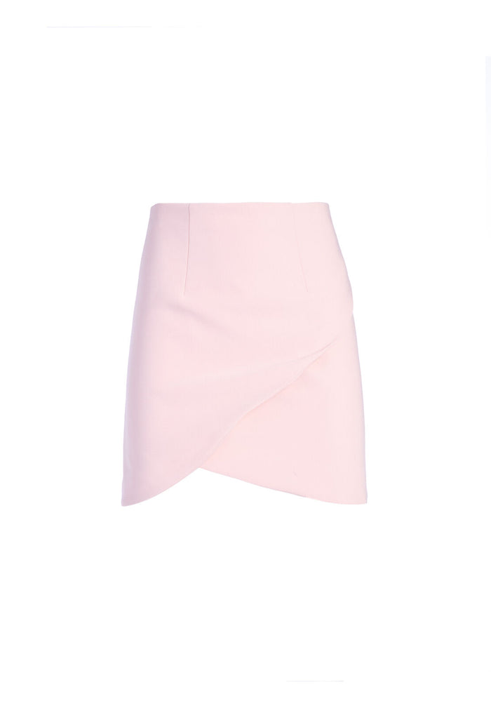 FIDELA DRAPED MINI SKIRT - BLUSH