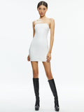 FIFI VEGAN LEATHER MINI DRESS - OFF WHITE